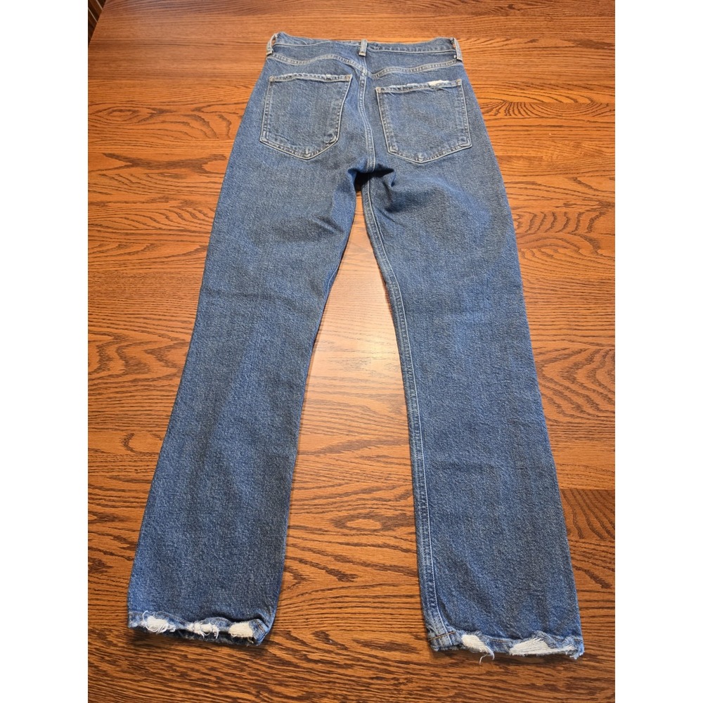 Agolde Riley Jeans Womens Size 26 High Rise Straight Button Fly Raw Hem - Picture 4 of 10